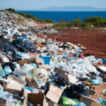 プラスチックゴミが打ち上げられた海岸